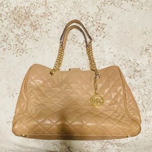 Michael Kors Susannah Large Leather Tote, Taupe